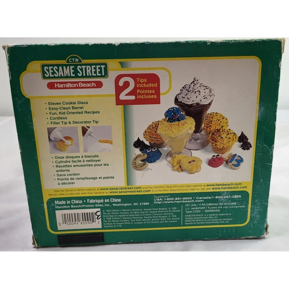 NOS Hamilton Beach Sesame Street Cookie Monster 11 Discs Press Vintage 1998